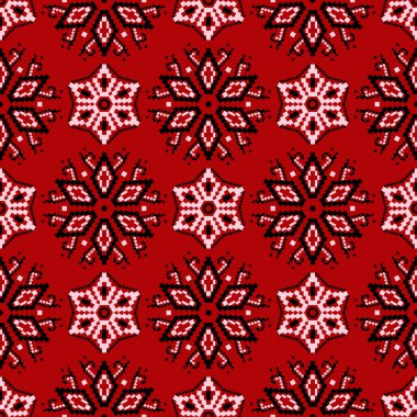 Kırmızı zemin üzerine çiçek seamless modeli. Arka plan duvar kağıtları, Tekstil ve kumaş için