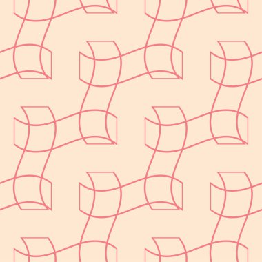 Kırmızı ve bej geometrik süsleme. Web, Tekstil ve duvar kağıtları için seamless modeli