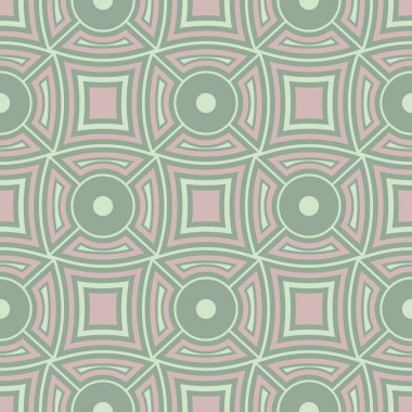 Geometrik koyu yeşil sorunsuz arka plan wth pembe öğeleri. Kumaş ve duvar kağıtları için