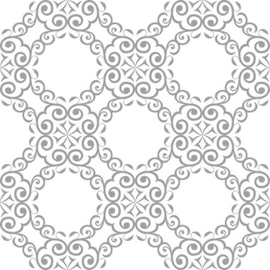 Beyaz arka plan üzerine açık gri çiçek tasarım. Tekstil ve duvar kağıtları için seamless modeli