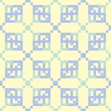 Bej mavi ve yeşil geometrik seamless modeli. Duvar kağıtları, Tekstil ve kumaş için