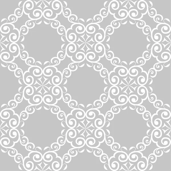 Diseño Floral Blanco Sobre Fondo Gris Patrón Sin Costuras Para — Archivo Imágenes Vectoriales
