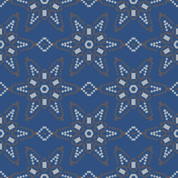 Синій Квітковий Безшовний Фон Дизайн Візерунка Елементами Квітів Шпалер Текстилю — стоковий вектор