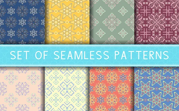 Bezešvé Vzory Kolekce Barevných Květinové Pozadí Pro Textilní Textilie Tapety — Stockový vektor