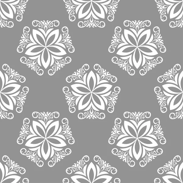Floraler Hintergrund Mit Grauem Nahtlosem Muster Design Für Tapeten Und — Stockvektor