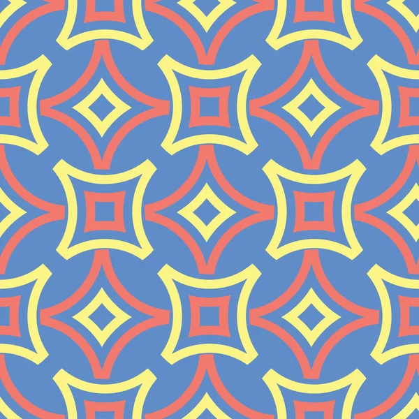 几何背景 蓝色无缝图案壁纸 纺织品和织物 — 图库矢量图片