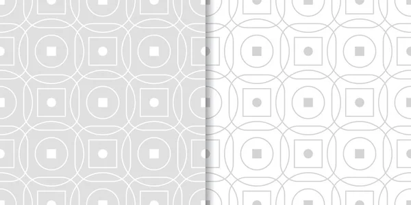 Světle Šedá Geometrické Ornamenty Sada Bezešvé Vzory Pro Web Textil — Stockový vektor