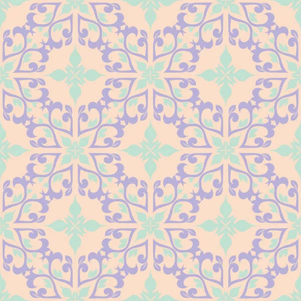 Fond Floral Beige Motif Sans Couture Avec Des Éléments Violets — Image vectorielle