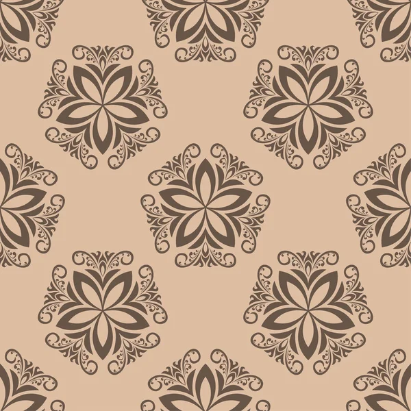 Fond Floral Avec Motif Beige Marron Sans Couture Conception Pour — Image vectorielle