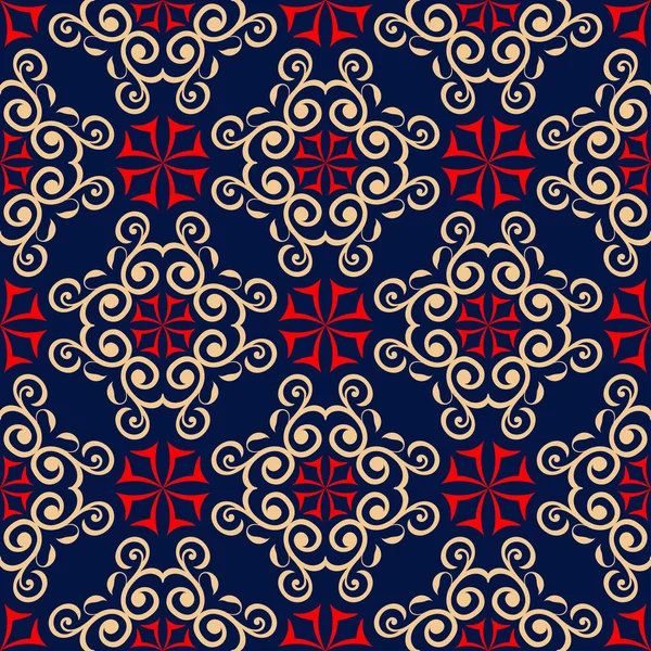 Motif Floral Sans Couture Fond Écran Coloré Rouge Bleu Pour — Image vectorielle