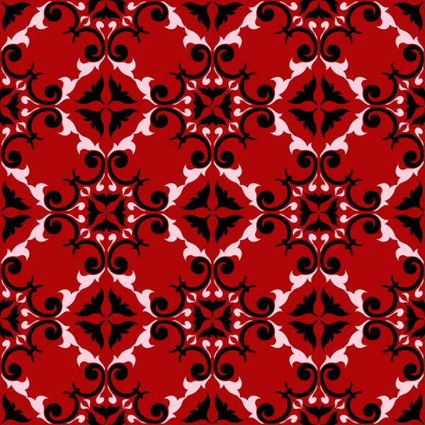 Цветочный Бесшовный Рисунок Красном Фоне Фон Обоев Текстиля Тканей — стоковый вектор