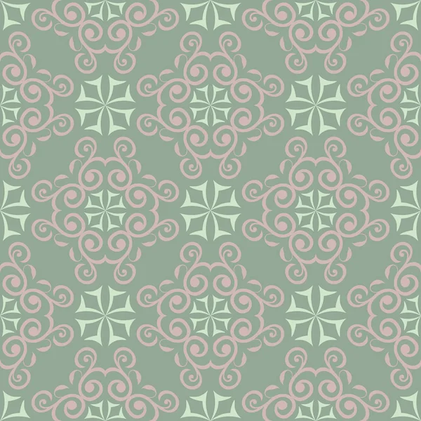 オリーブ グリーンの花柄シームレス パターン 花の壁紙 織物および生地のためのデザインと背景 — ストックベクタ