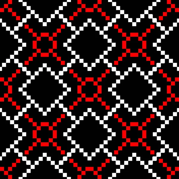 Γεωμετρικό Μοτίβο Άνευ Ραφής Μαύρο Κόκκινο Λευκό Φόντο Για Ταπετσαρίες — Διανυσματικό Αρχείο