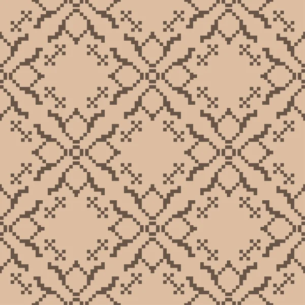 Bruine Decoratieve Bloemdessin Beige Achtergrond Naadloze Patroon Voor Textiel Wallpapers — Stockvector