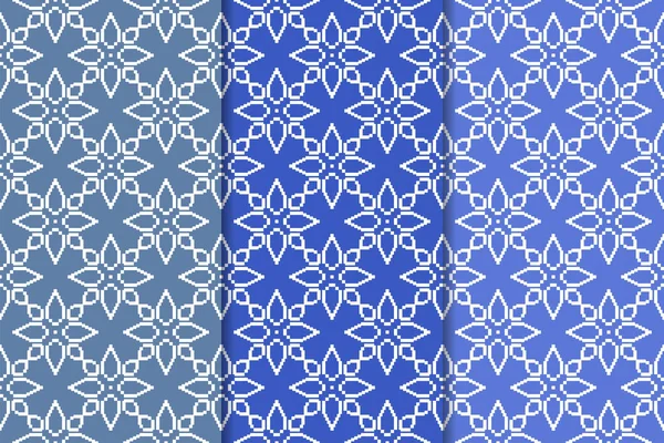 Çiçek süsler kümesi. Mavi dikey Dikişsiz desen. Duvar kağıdı arka plan