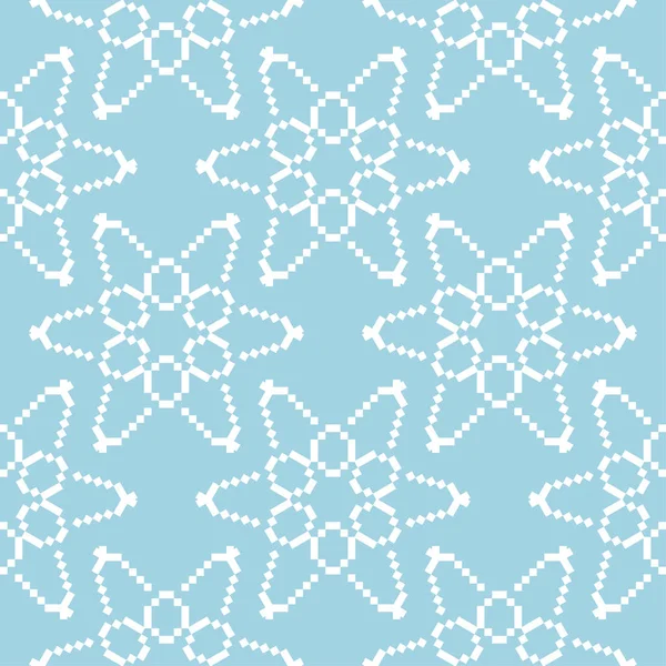 Синий Белый Цветочный Орнамент Бесшовный Узор Текстиля Обоев — стоковый вектор
