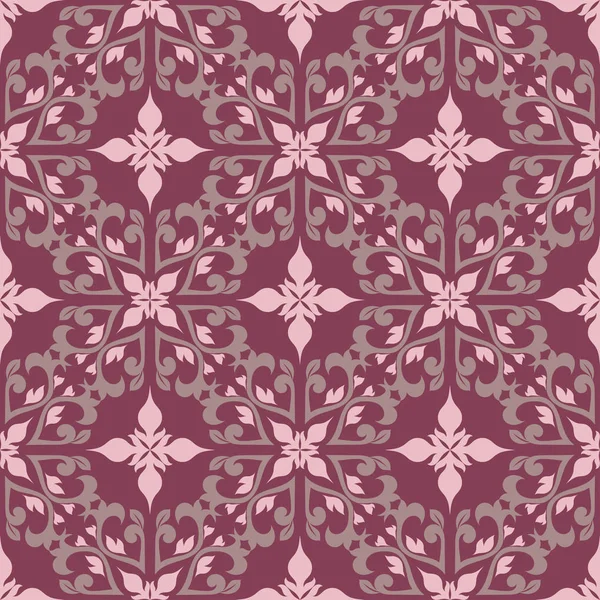 Nahtloser Hintergrund Florales Lila Rotes Muster Für Tapeten Textilien Und — Stockvektor