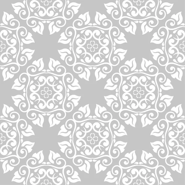 Gri ve beyaz çiçek süsleme. Tekstil ve duvar kağıtları için seamless modeli