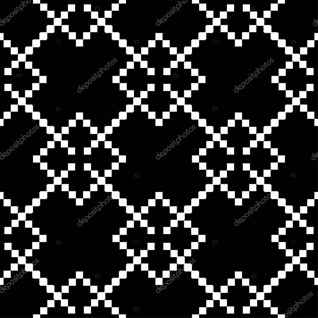 Black and white geometric print. Seamless pattern for web, textile and wallpapers