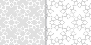 Geometrik süsler kümesi. Web, Tekstil ve duvar kağıtları için ışık gri Dikişsiz desen