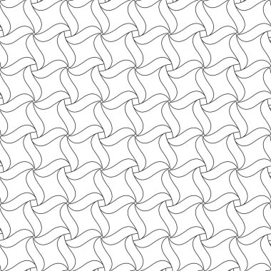 Beyaz arka planda siyah geometrik tasarım. Web, Tekstil ve duvar kağıtları için seamless modeli
