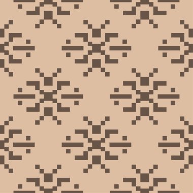 Bej ve kahverengi geometrik süsleme. Web, Tekstil ve duvar kağıtları için seamless modeli