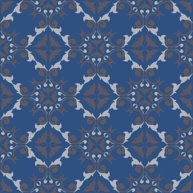 Sorunsuz çiçek desenli. Koyu mavi arka plan duvar kağıtları, Tekstil ve kumaş için çiçek tasarımları ile