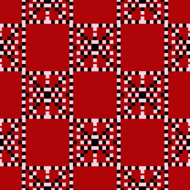 Geometrik tasarım ile Seamless modeli. Duvar kağıtları, Tekstil ve kumaş için siyah kırmızı ve beyaz arka plan.