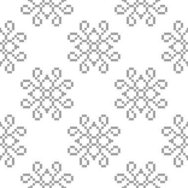 Beyaz arka plan üzerine açık gri çiçek öğe. Tekstil ve duvar kağıtları için seamless modeli