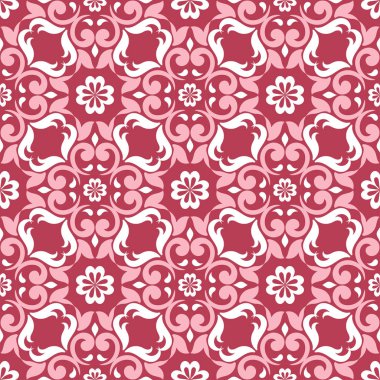 Çiçek kırmızı sorunsuz arka plan bej desenli. Arka plan duvar kağıtları, Tekstil ve kumaş için