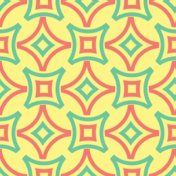 Geometrik yeşil ve pembe elemanları ile Seamless modeli. Sarı çok renkli arka plan duvar kağıtları, Tekstil ve kumaş için