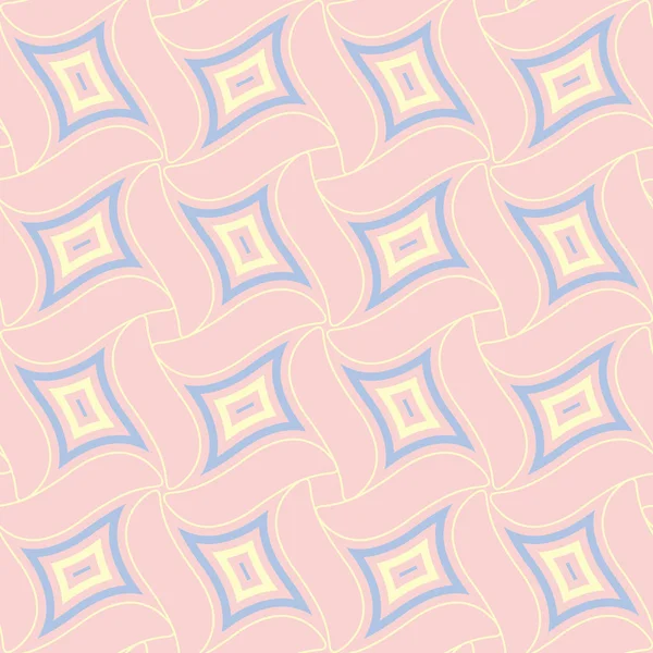 Geometrik pembe renkli Dikişsiz desen duvar kağıtları, Tekstil ve kumaş için mavi ve bej elemanları ile