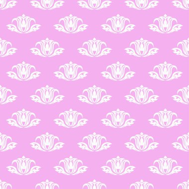 Mor pembe seamless modeli ile çiçek arka plan. Duvar kağıtları ve tekstil tasarım