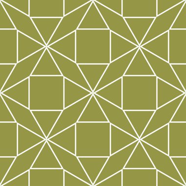Zeytin yeşili ve beyaz geometrik seamless modeli web, Tekstil ve duvar kağıtları için