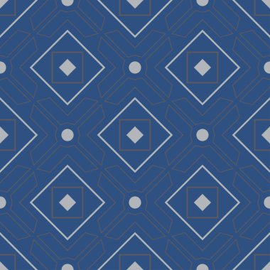 Mavi geometrik Dikişsiz desen duvar kağıtları, Tekstil ve kumaş için