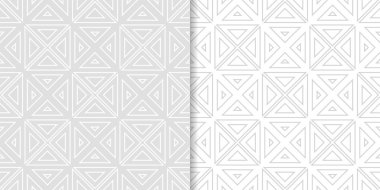 Işık gri geometrik süsler. Web, Tekstil ve duvar kağıtları için dikişsiz desen seti
