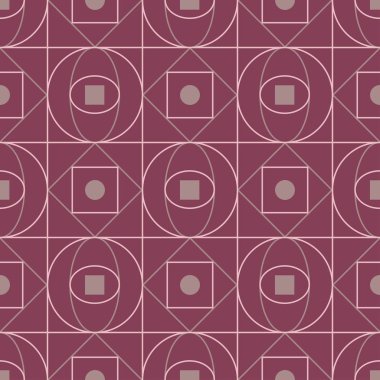 Geometrik öğelerle seamless modeli. Kumaşlar, duvar kağıtları ve Tekstil için koyu kırmızı arka plan