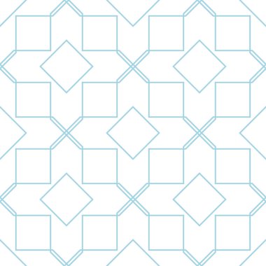 Beyaz ve mavi geometrik süsleme. Web, Tekstil ve duvar kağıtları için seamless modeli