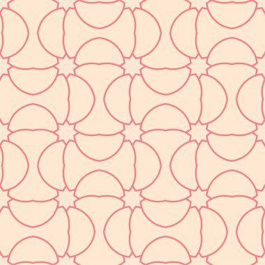 Kırmızı ve bej geometrik süsleme. Web, Tekstil ve duvar kağıtları için seamless modeli