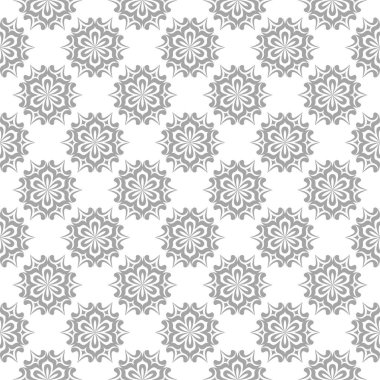 Işık gri çiçek süs tasarım beyaz. Tekstil ve duvar kağıtları için seamless modeli