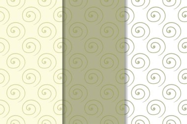 Zeytin yeşili ve web, Tekstil ve duvar kağıtları için geometrik Dikişsiz desen beyaz set