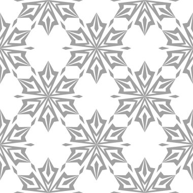 Beyaz arka plan üzerine açık gri çiçek süsleme. Tekstil ve duvar kağıtları için seamless modeli