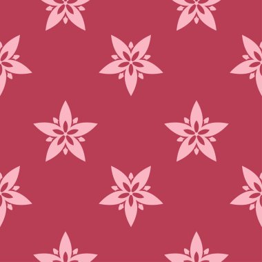 Çiçek tasarım kırmızı zemin üzerine. Tekstil ve duvar kağıtları için seamless modeli