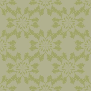 Zeytin yeşili çiçek süs tasarım. Tekstil ve duvar kağıtları için seamless modeli