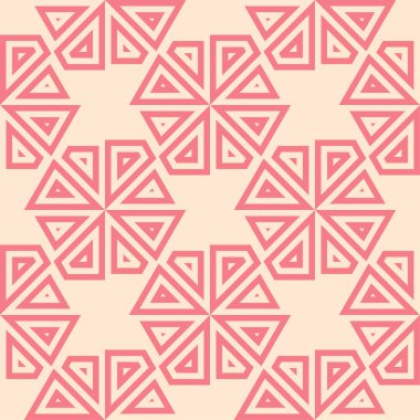 Kırmızı ve bej geometrik süsleme. Web, Tekstil ve duvar kağıtları için seamless modeli