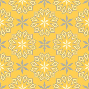 Geometrik seamless modeli. Sarı arka plan duvar kağıtları, Tekstil ve kumaş için