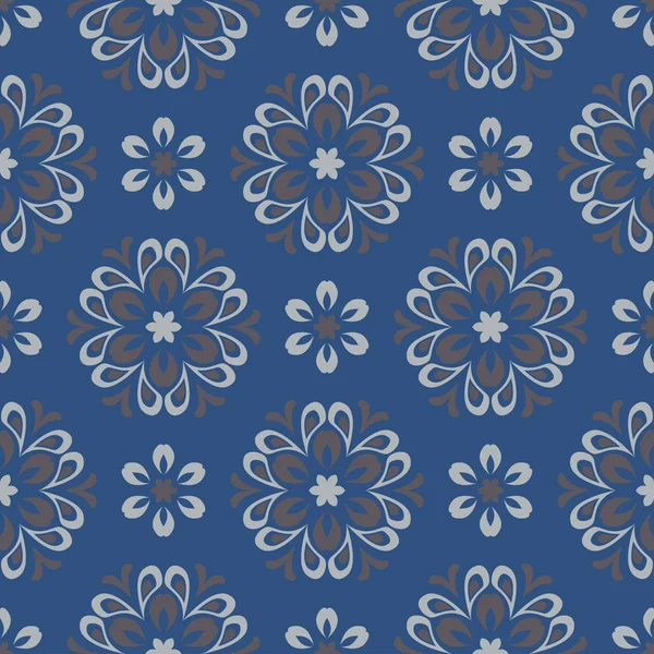 Seamless Background Blue Gray Floral Pattern Wallpapers Textile Fabrics — Stock Vector