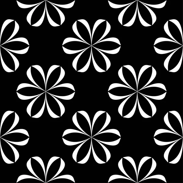 Siyah arka plan üzerine beyaz çiçek süsleme. Tekstil ve duvar kağıtları için seamless modeli