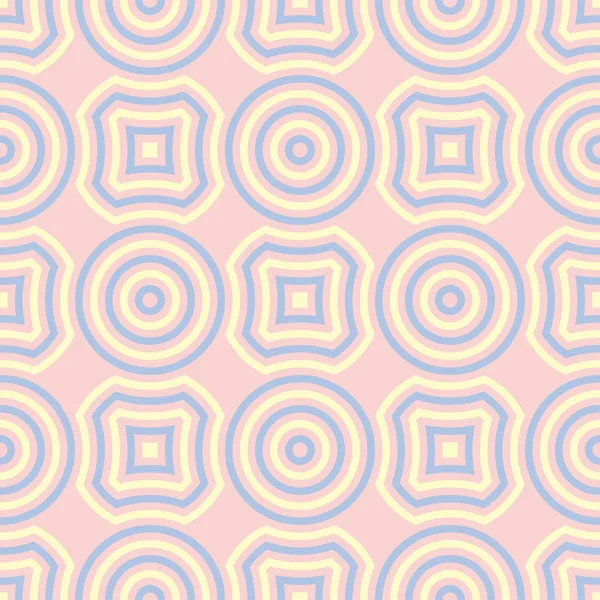Geometrisches Rosafarbenes Nahtloses Muster Mit Blauen Und Beigen Elementen Für — Stockvektor