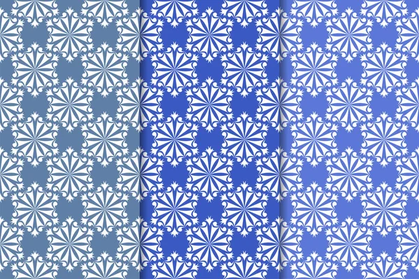 Çiçek süsler kümesi. Mavi dikey Dikişsiz desen. Duvar kağıdı arka plan